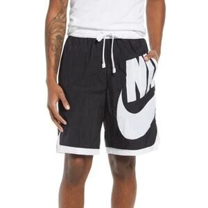 Nike Men's Black White Dri-fit Throwback Basketball Shorts Size Large